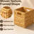 4 Pack Wicker Storage Baskets, Water Hyacinth Woven Rattan Organizer Bins With Handles, Cube Baskets For Shelves-1887405500