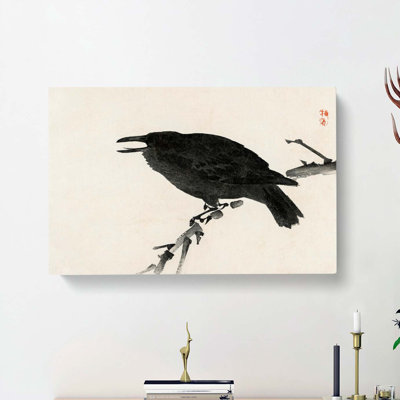 Black Crow by Kono Bairei - Wrapped Canvas