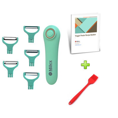 5-in-1 Blade Electric Peeler with Booklet Recipe and Oil Brush 