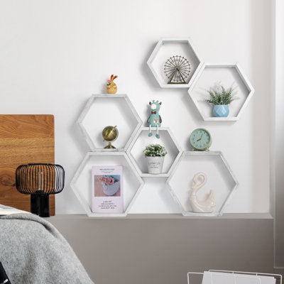 Jermond 3 Piece Hexagon Floating Shelf