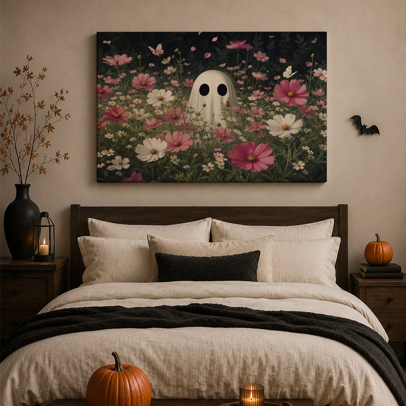 Art mural sur toile, "White Ghost In", H 16 po x l 24 po