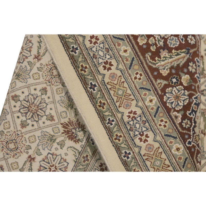 Tapis ivoire noué à la main de haute qualité