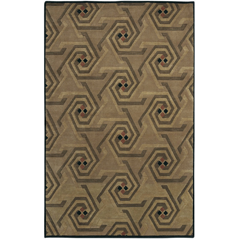Mugal Wool Geometric Area Rug, Rectangle 5' x 8'