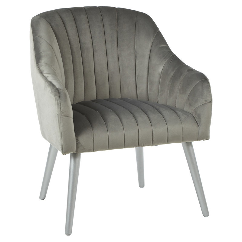 Galena Velvet Armchair, Grey