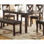 Ensemble de salle à manger décontracté moderne 6 pièces ensemble table à manger 4X chaises et un banc en bois d'hévéa et placages de bouleau finition espresso-725592525