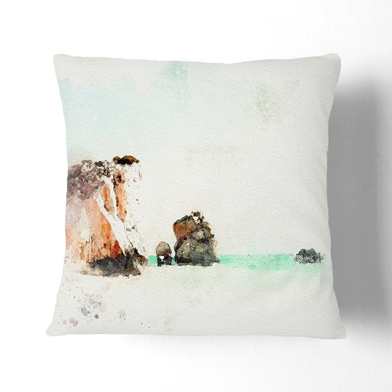 Square Cushion, 40cm H x 40cm W x 15cm D, White