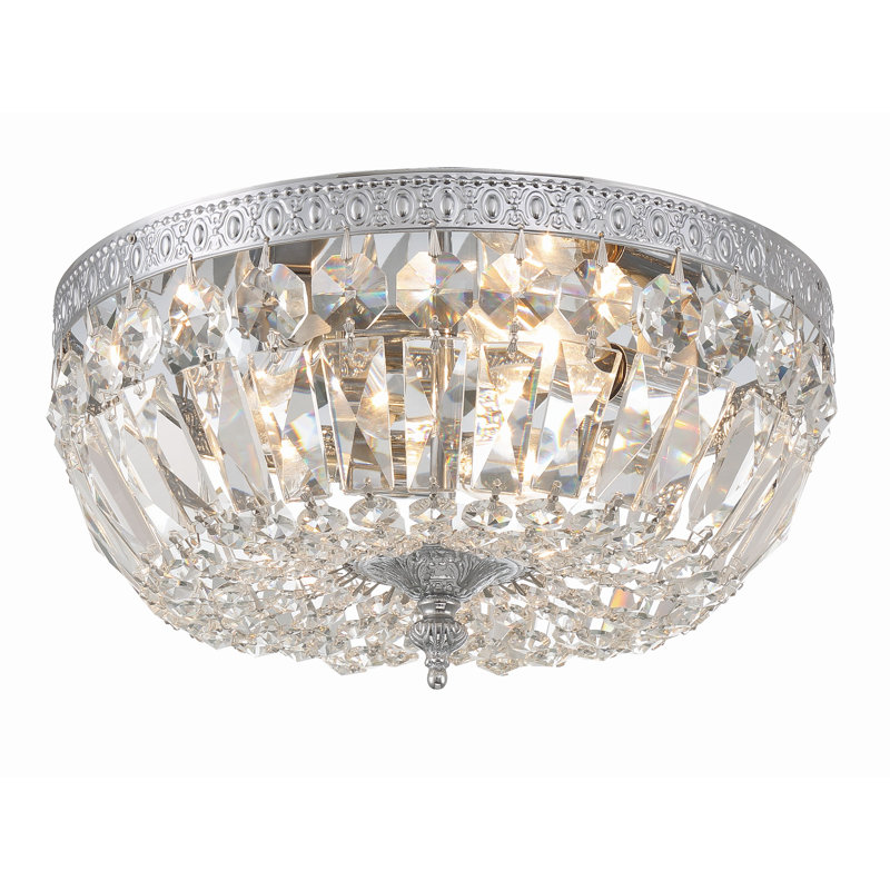 Plafonnier encastré 12 po Wehr, Chrome / bois majestueux poli