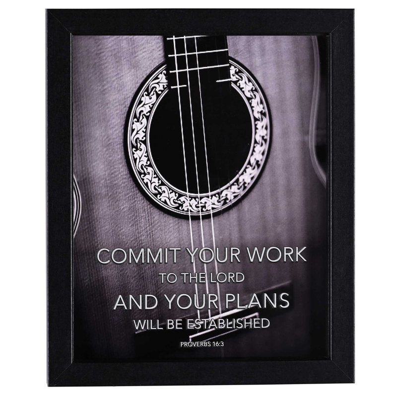 Framed Art Guitar Commit Your Work 8x10