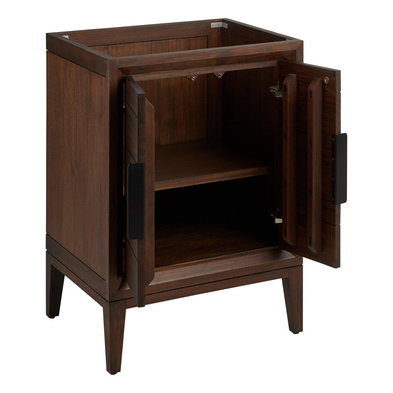 24" Aliso Single Bathroom Vanity Set with Rectangular Undermount Sink, Carrara Marble, Single-Hole Centered, Java
