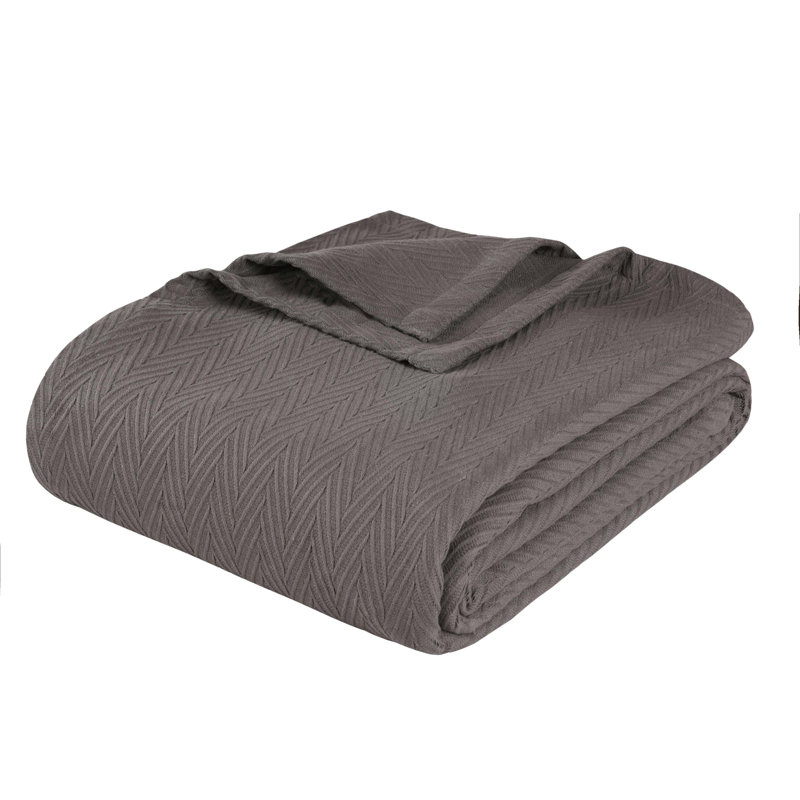 Jeté en coton toutes saisons Jareth, Jeté, Gris anthracite