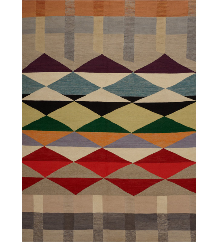 Geometric Area Rug in Gray/Beige