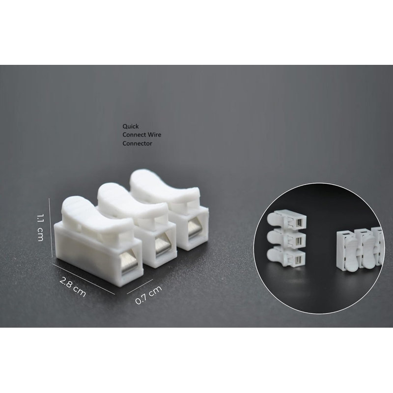 50 Pack Quick Connect Wire Terminal Connectors, White Cable Connectors for Electrical Wiring