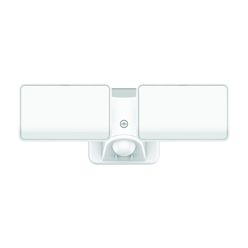 Lumière de sécurité extérieure 1500 lumens à double tête activée par le mouvement - blanc, Blanc