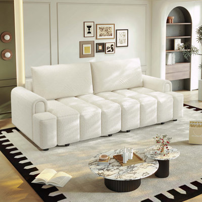 Canapé-lit convertible en tissu avec rangement Teddy