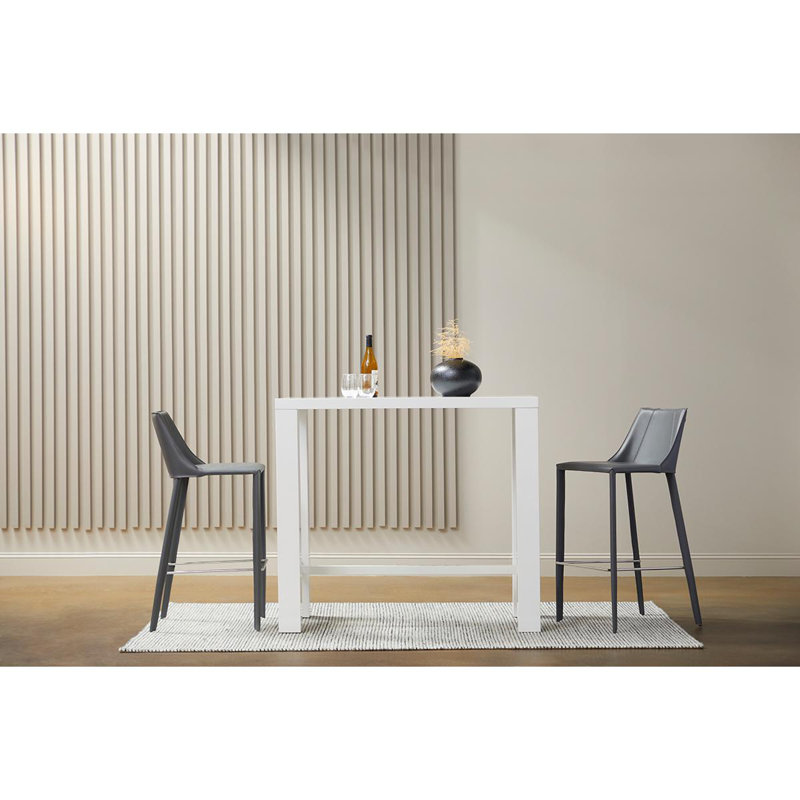 Tabouret de bar Carramar, Similicuir gris, Tabouret de bar (siège d'une hauteur de 30 po)