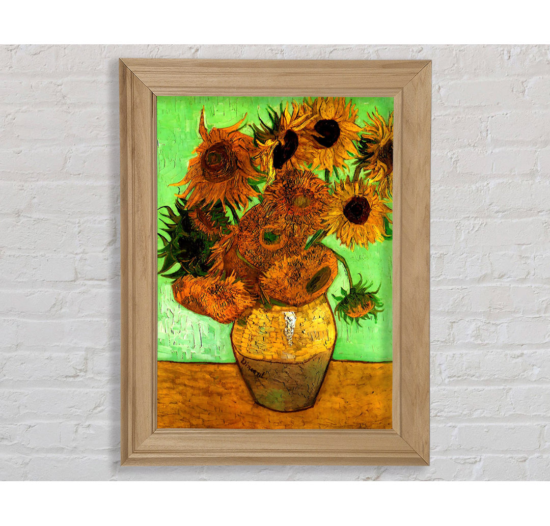 Van Gogh Stillleben Vase mit zwölf Sonnenblumen 2 - Einzelne Bilderrahmen Kunstdrucke