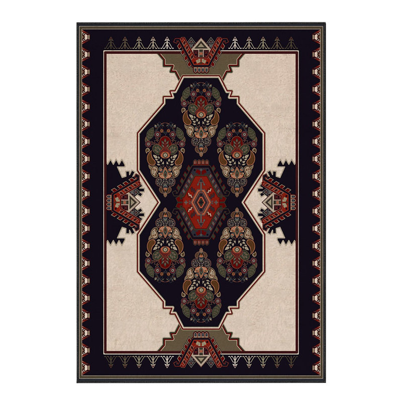High-Quality Woven Carpet, 3.3 x 5.9 Feet | 100% Polyester, 740 g/m² | Non-Slip Felt Dot Underside, 0.2 in Pile Height | Machine Washable, Easy to Clean, Ideal for Living Rooms & Bedrooms, Stylish Digital Print