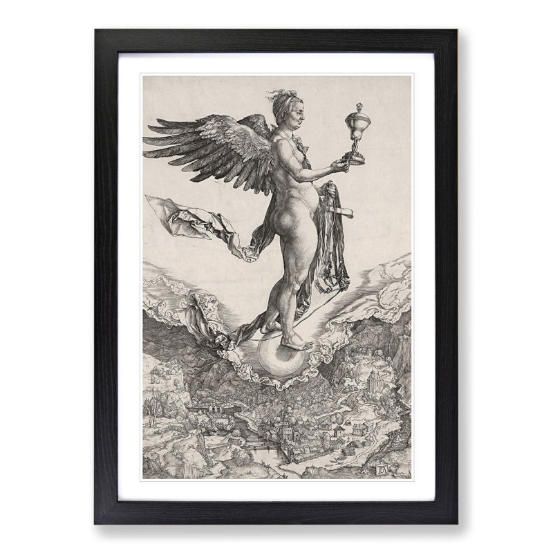 Nemesis by Albrecht Durer - Picture Frame Painting, 48cm H x 36cm W x 2cm D, Black Framed