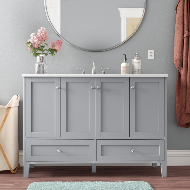 Selma 48'' Single Bathroom Vanity with Engineered Marble Top