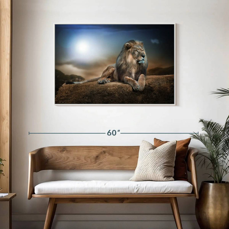 Roi lion, Cadre flottant blanc, 43 po x 29 po