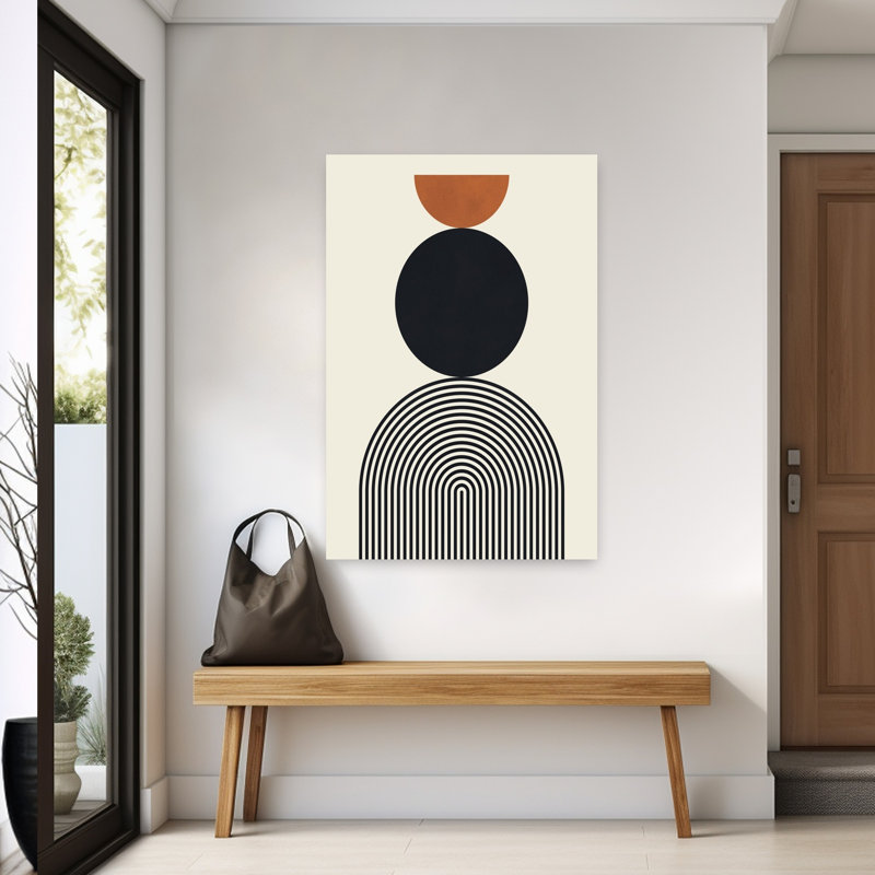«Stacked Geometric Forms Abstract», reproduction d'art géométrique murale contemporaine, 60" H x 40" W