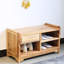 Banc de rangement pour chaussures en bois massif 6 paires