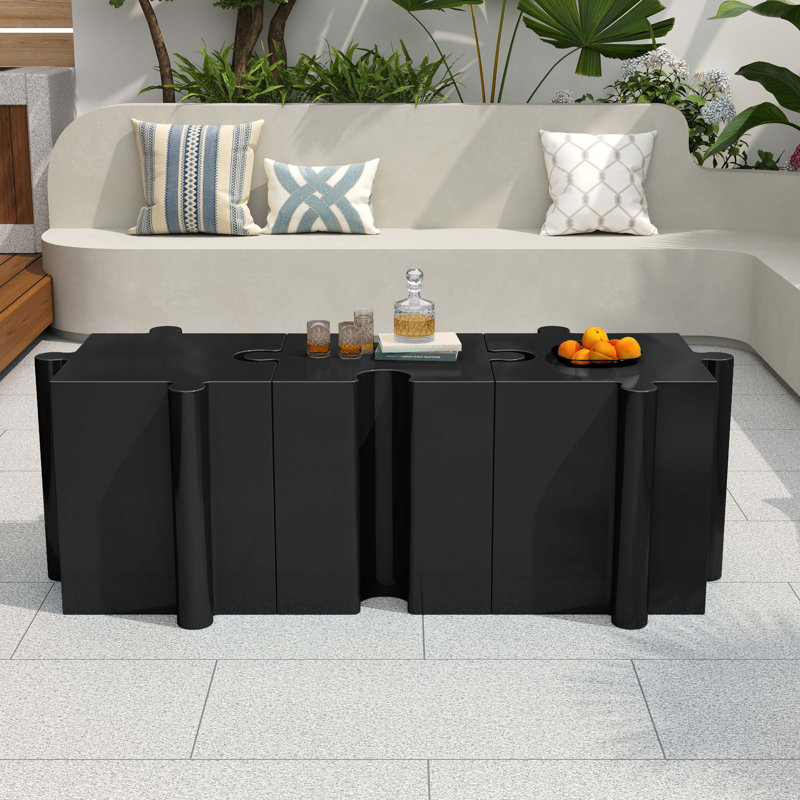 Ensemble de 3 tables de casse-tête artistique, tables d'appoint modulaires MGO avec emboîtement (2 convexes et 1 concave), capacité de 200 lb pour l'intérieur et l'extérieur