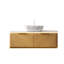 Meuble-lavabo 48 po avec rangement flottant, tiroirs, poignées dorées, éclairage à détection automatique, lavabo en marbre et comptoir en pierre frittée-362930137-362930138