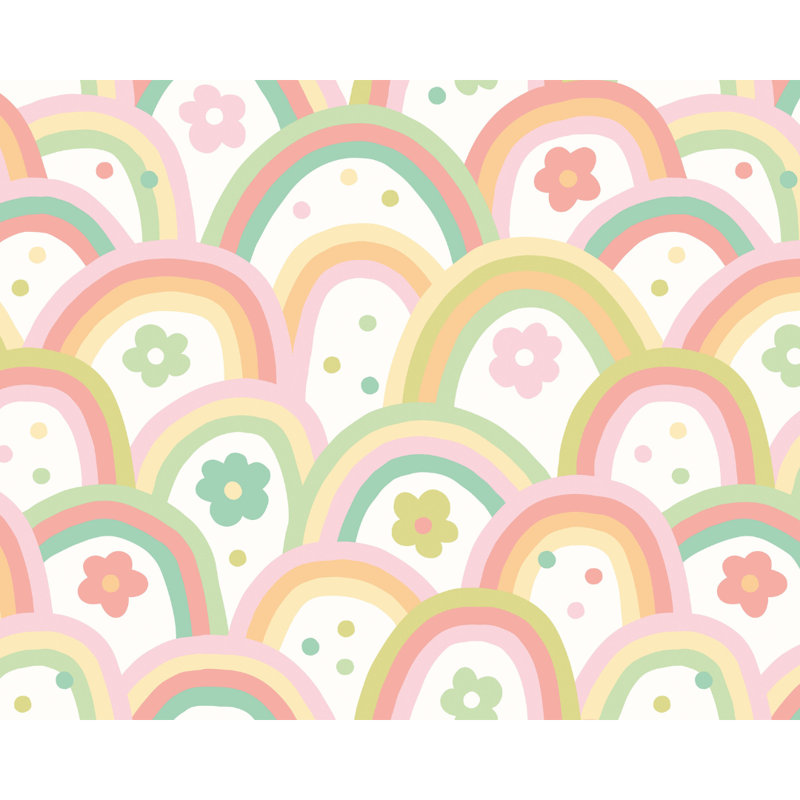 Rainbow Wobble - Wall Mural, Green, 240cm L x 300cm W 