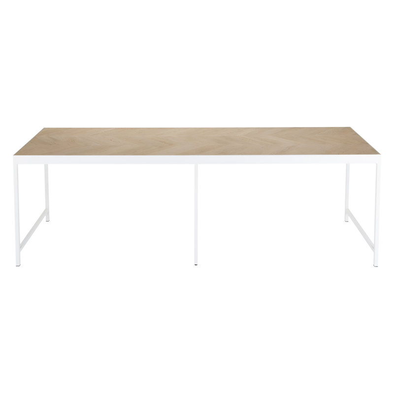 Oak Metal Base Dining Table