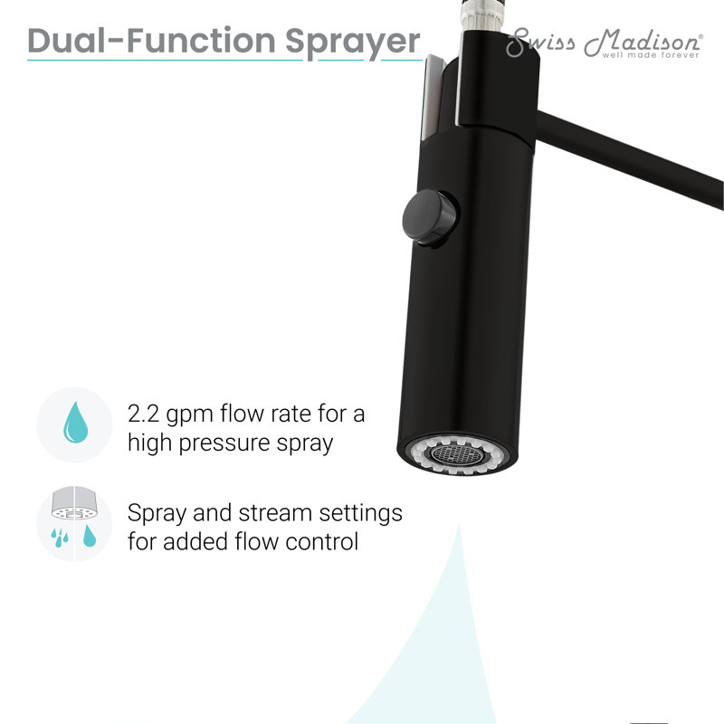Chalet Single Handle, Pull-Down Kitchen Faucet, Matte Black