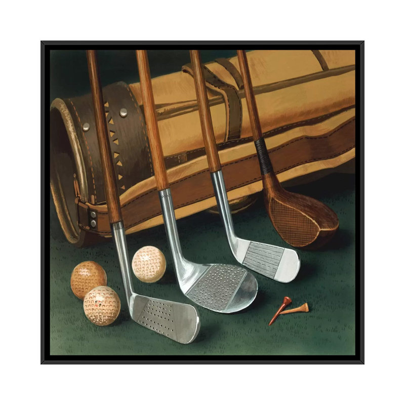 "Club Line Up (Golf)" par William Vanderdasson, reproduction de photo sur toile, H 26 po x l 26 po x P 1,5 po, Pas de tapis