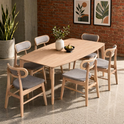 5-Piece Solid Wood Dining Set with Sculpted Chairs