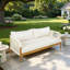 Canapé de patio 68,1 po en bois d'acacia avec coussins-1232899716