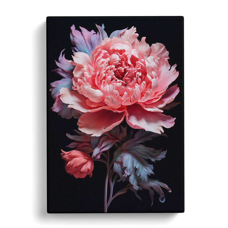 Peony Flower Neo-Plasticism No.2 - Wrapped Canvas, 60cm H x 40cm W x 3cm D