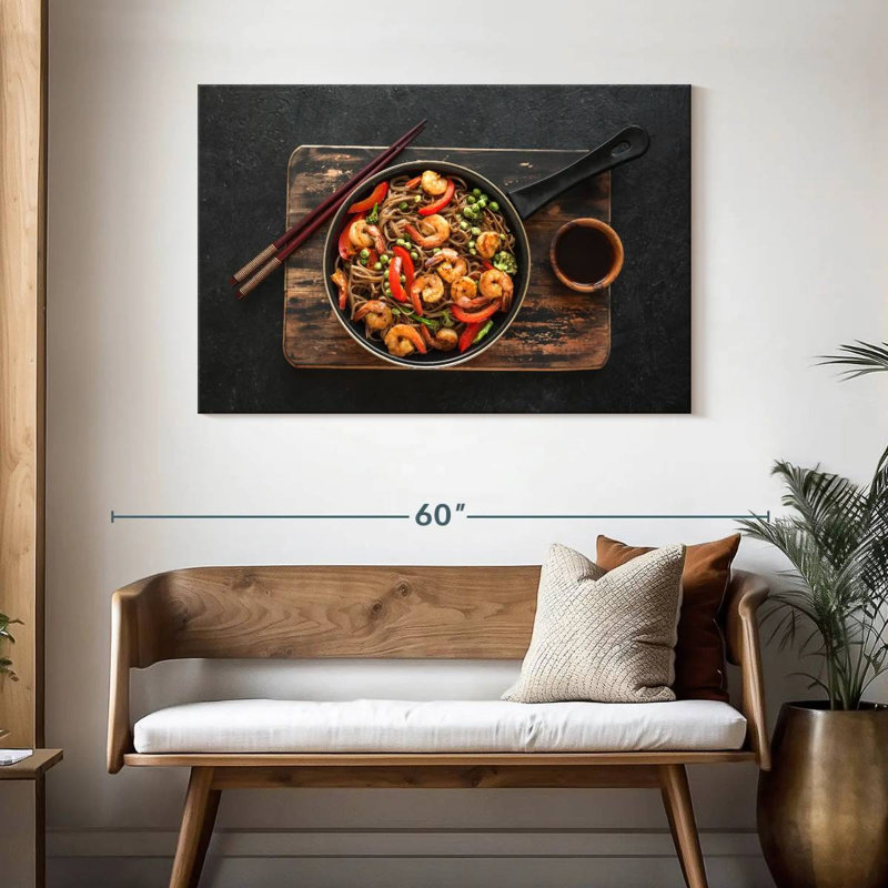 Shrimp Soba Noodle Stir Fry, 30" H x 45" W