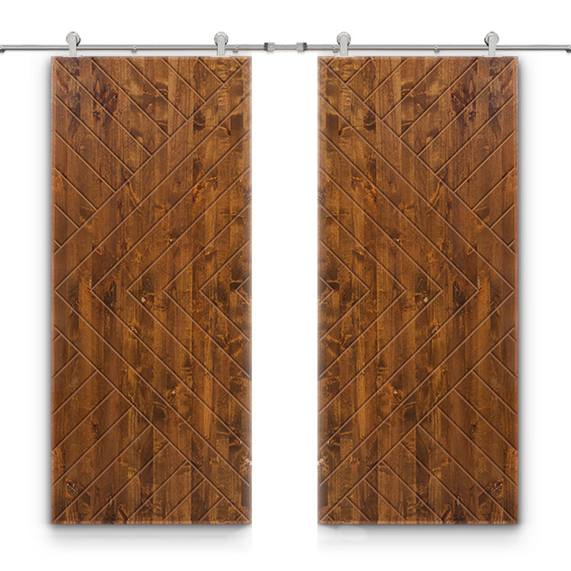 Porte de grange à panneaux et en bois avec quincaillerie d'installation, 72 po x 84 po