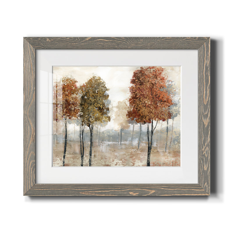 Trees of Copper Mountain - peinture encadrée, H 31 po x l 44 po x P 1 po, Encadré gris