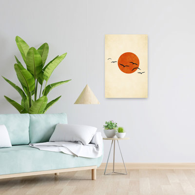 Art contemporain, art contemporain, mouette, oiseau, coucher de soleil