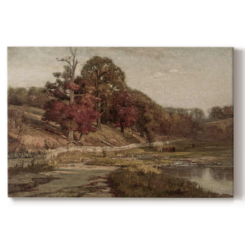 Paysage rétro - DCXLVII, Toile tendue, H 9 po x l 13 po x P 1,5 po
