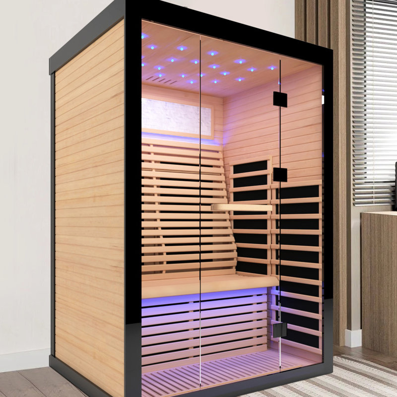 Luxury Double For 2, Far Infrared , Hemlock Wood, 8 Heating Plates, 150kg Seat, De - Stress, Circulation Relaxation, Well Being