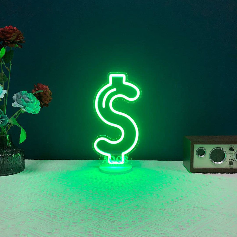 Enseigne néon à DEL 12 po Dollar