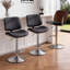 Tabouret de bar pivotant à hauteur réglable, siège en tissu de chenille avec structure en métal pour comptoir de cuisine (noir, ensemble de 3)-775643300-775643296