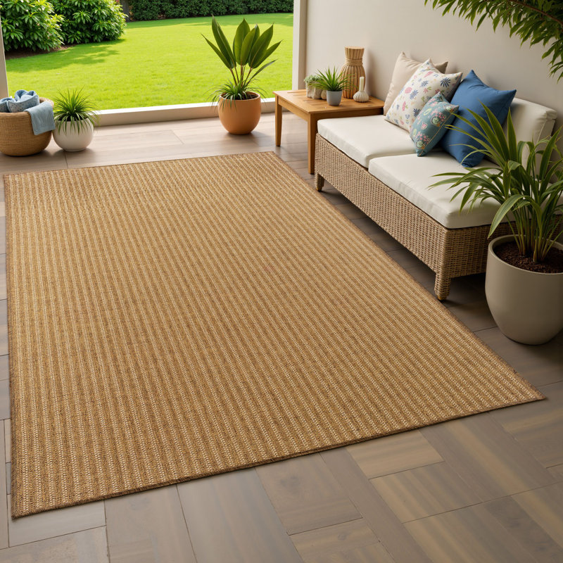 South Hampton Brown/Light Brown Indoor/Outdoor Area Rug, Rectangle 7'10" x 10'10"