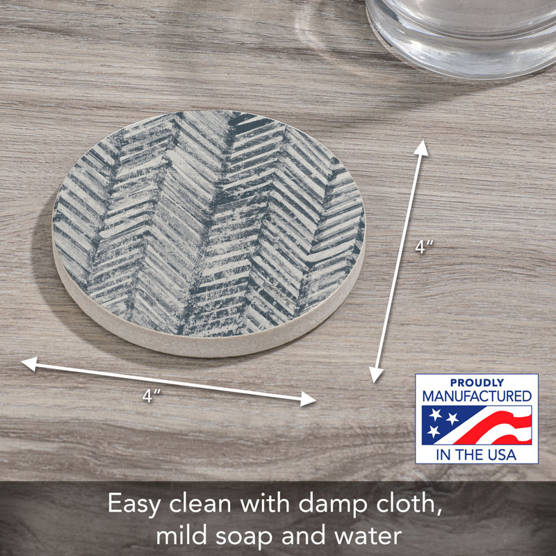 Chevron Single Round Sandstone Coaster Create Your Own Set