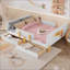 Lit plateforme avec tiroirs de rangement, structure de lit en bois massif avec garde-corps, petite tablette et crochets, aucun sommier nécessaire-1715457643-1715457640