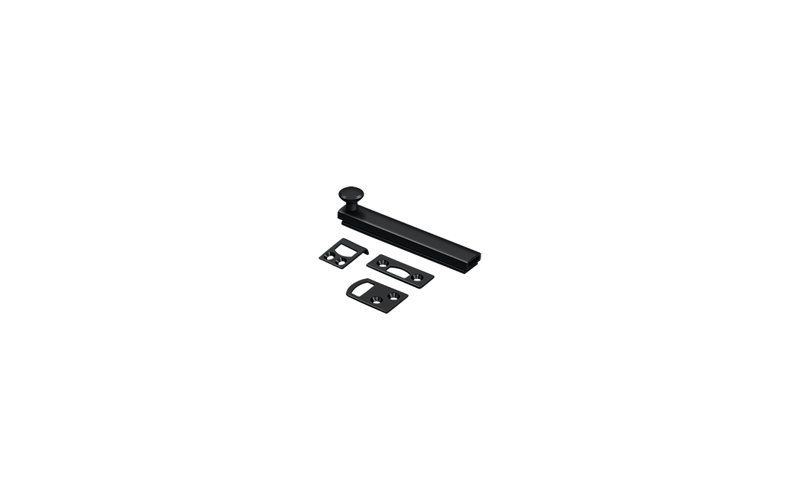 Brass Latch/Catch/Bolt, Painted Black, 1.9375" H x 4" W x 1.5625" D