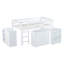 Lit mezzanine simple avec bureau, tiroirs, armoire et tablettes, bois d'hévéa massif, lit mezzanine pour enfants avec rangement-1735385756
