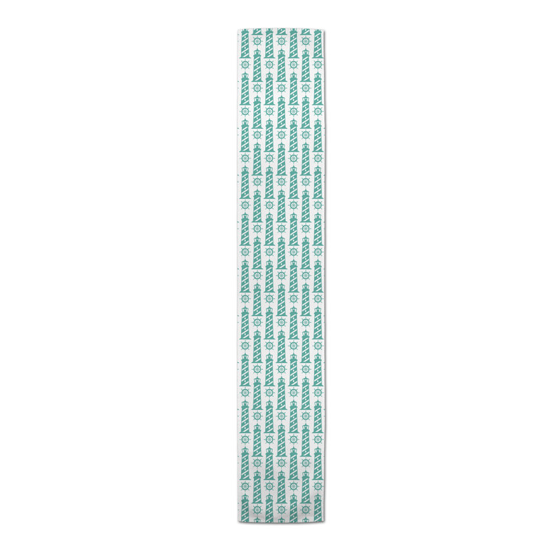 Chemin de table géométrique McLain, L 72 po x l 16 po, Aigue-marine