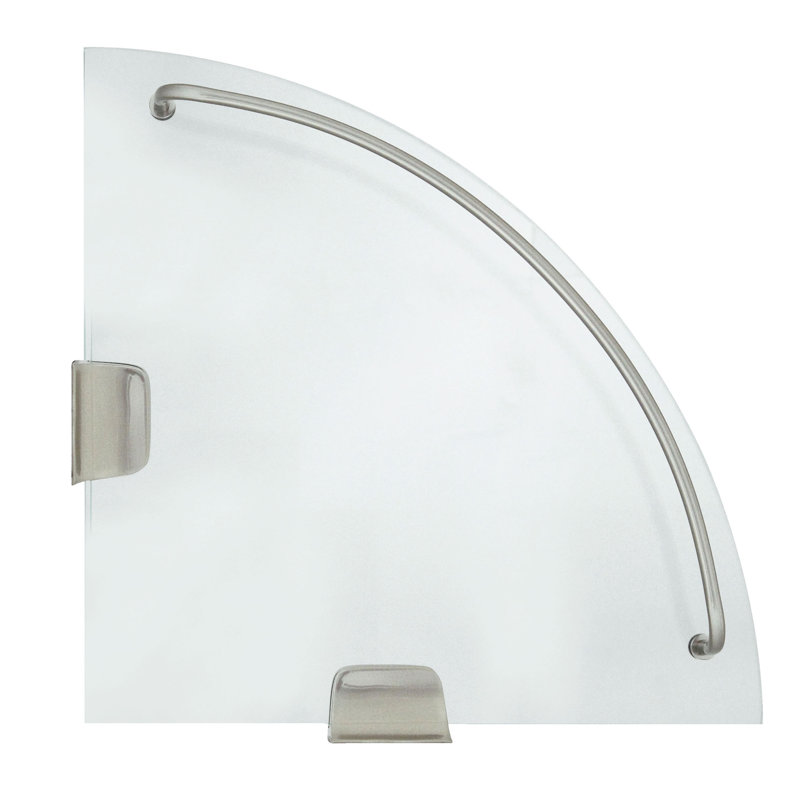 Tablette murale en verre Boucher, Nickel satiné